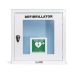 MedX5 Universal Defibrillator Metallwandkasten für Innenbereiche mit Defi-Standortschild, abschließbar  
